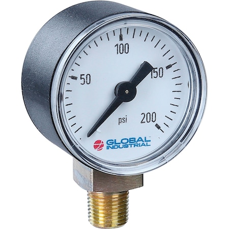 Global Industrial 4 Pressure Gauge, 30 INHG/KPA VAC, 1/4 NPT LM, Plastic B2781317